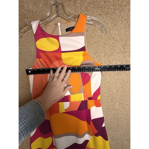 Trina Turk Mini Dress Women Yellow Orange Mod Sleeveless Sz 2 Scooby Doo Costume - Picture 8 of 15